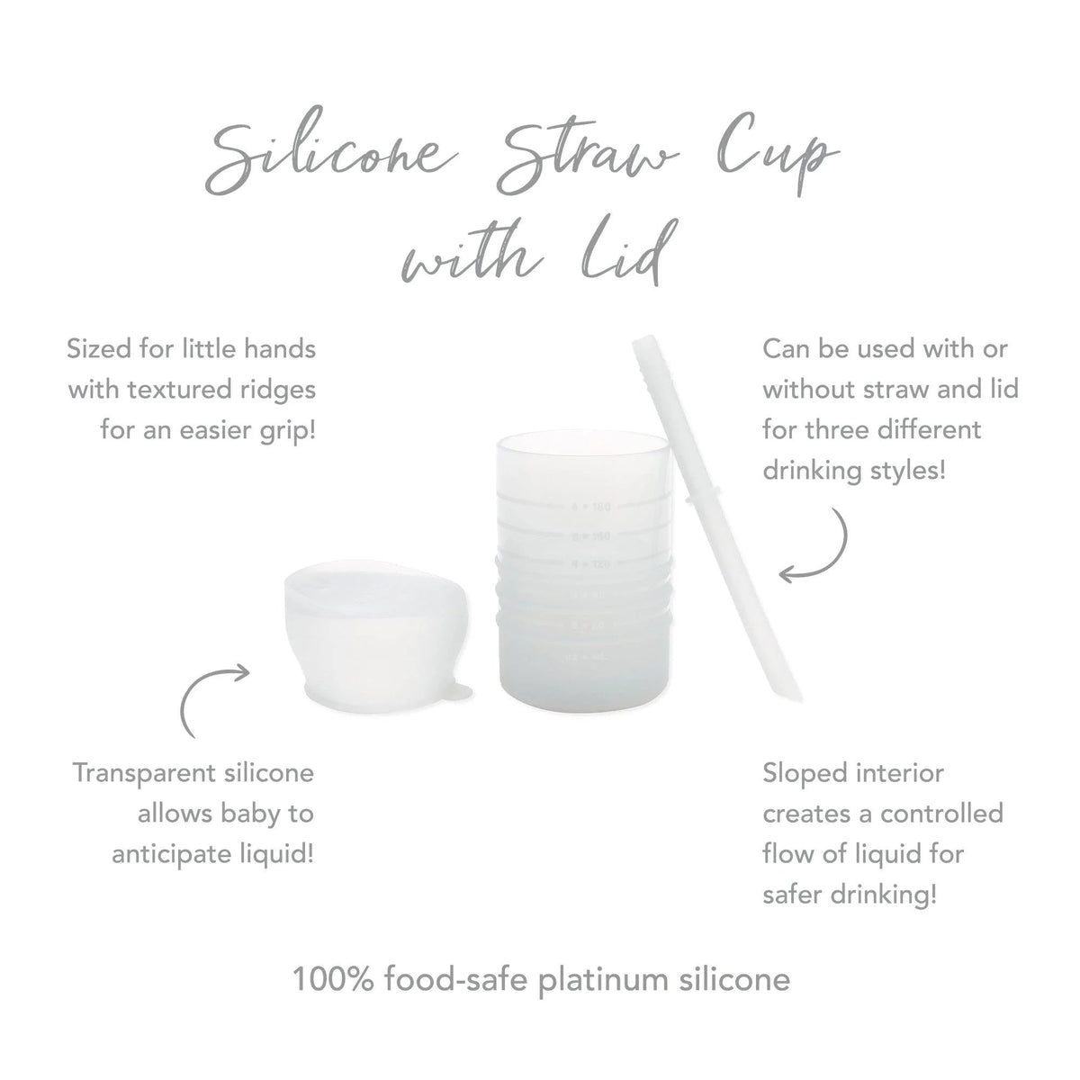 Silicone Cup with Straw + Leak-resistant Lid For Toddlers | Bumkins