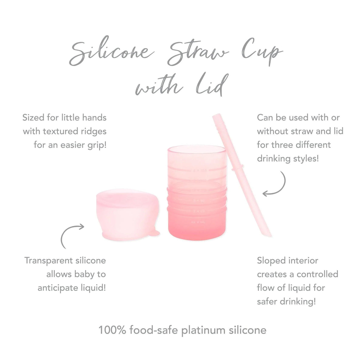 Silicone Toddler Training Cup w/ Straw + Leak-Resistant Lid | Bumkins