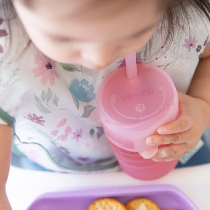 Silicone Toddler Training Cup w/ Straw + Leak-Resistant Lid | Bumkins