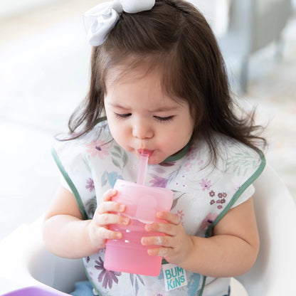 Silicone Toddler Training Cup w/ Straw + Leak-Resistant Lid | Bumkins