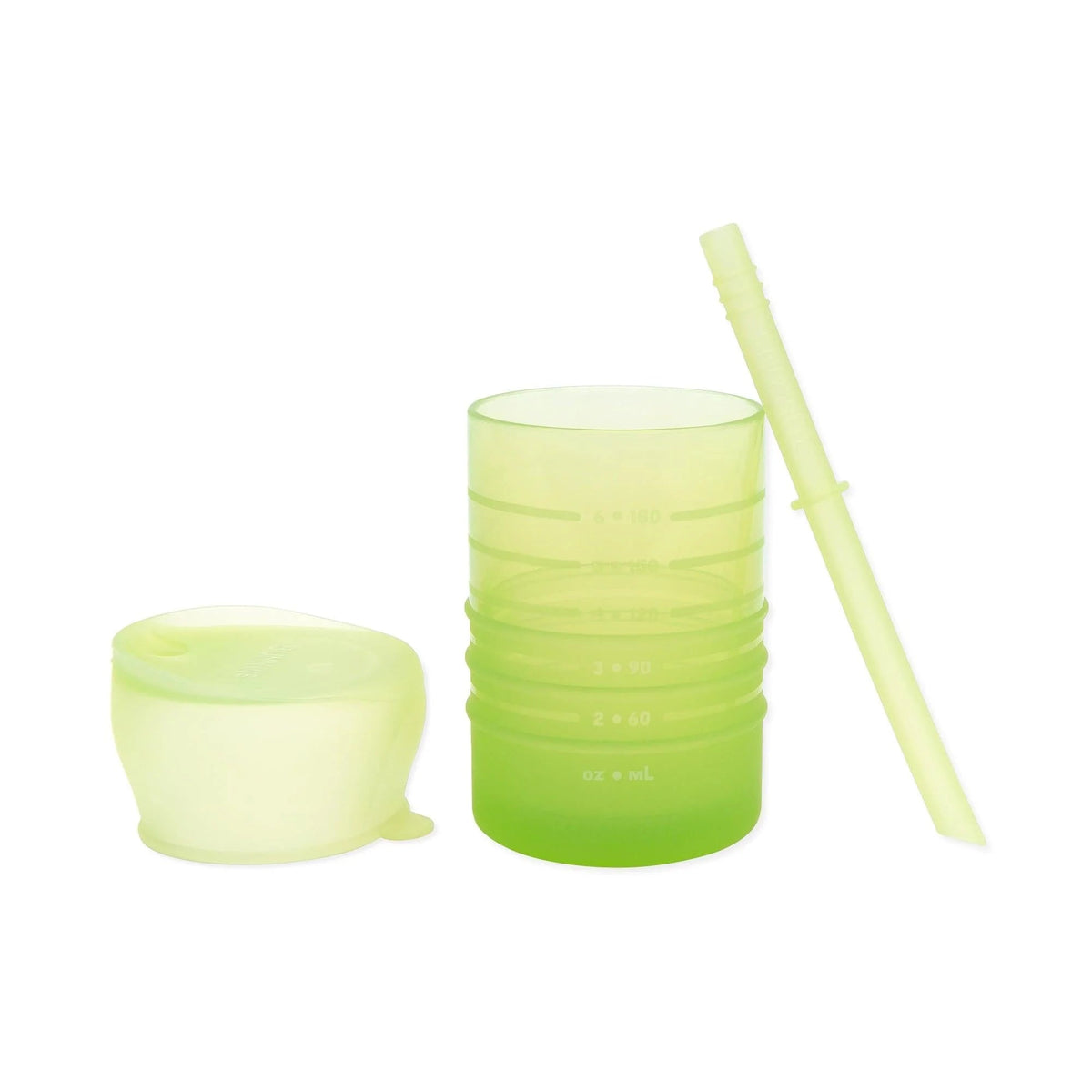 3-in-1 Silicone Toddler Sippy Cup w/ Straw & Lid in Sage | Bumkins