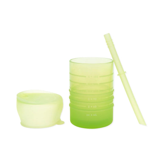 3-in-1 Silicone Toddler Sippy Cup w/ Straw & Lid in Sage | Bumkins