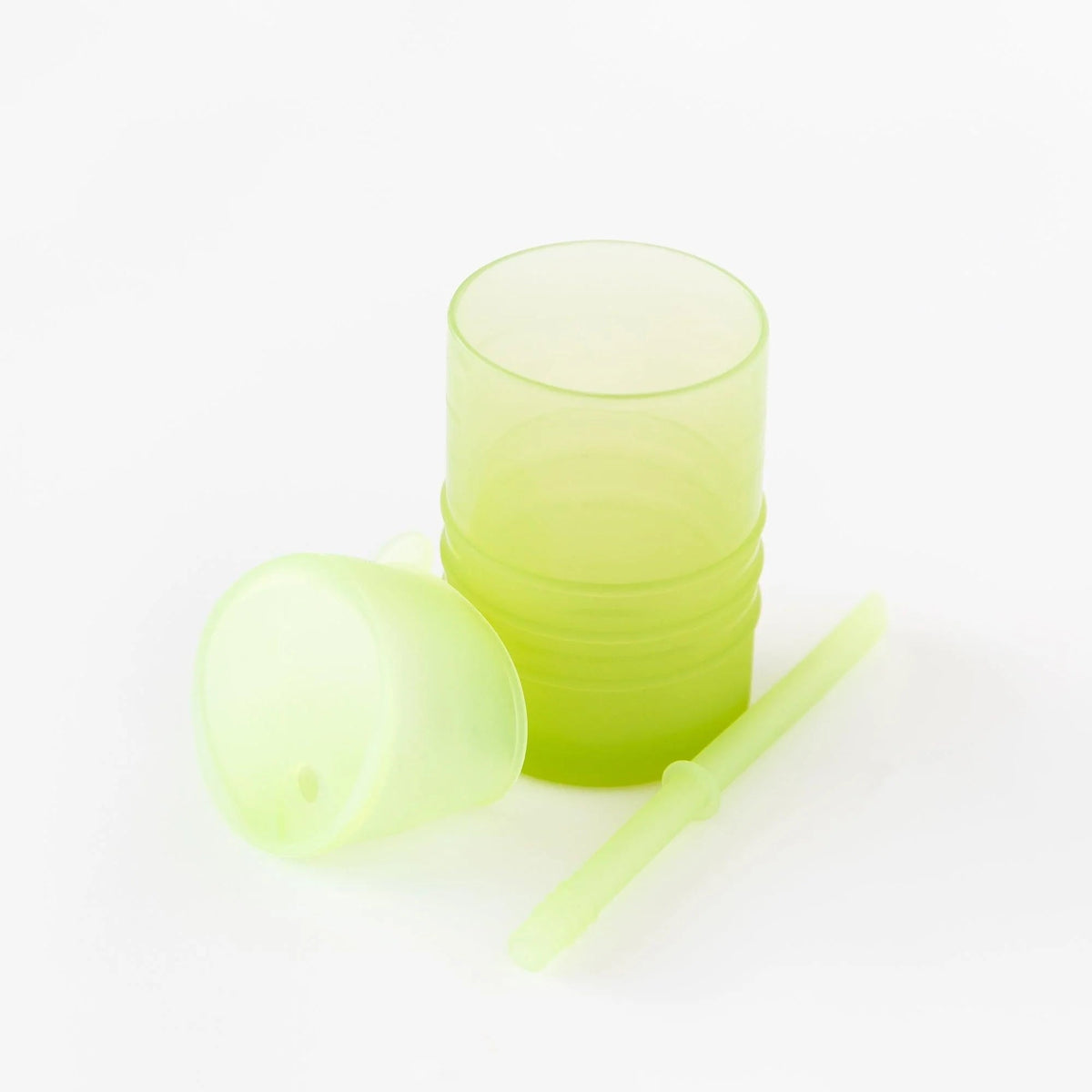 3-in-1 Silicone Toddler Sippy Cup w/ Straw & Lid in Sage | Bumkins