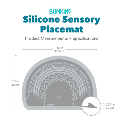 Sensory Silicone Placemat for Toddlers + Babies in Gray | Bumkins