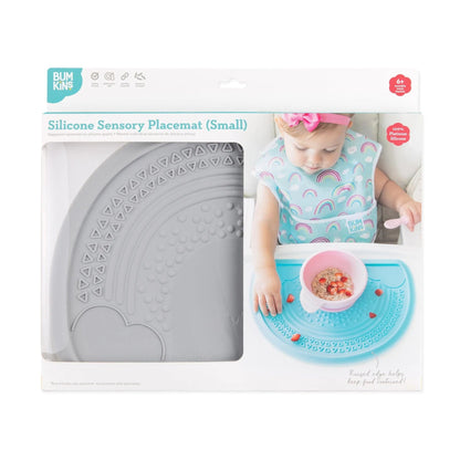 Sensory Silicone Placemat for Toddlers + Babies in Gray | Bumkins