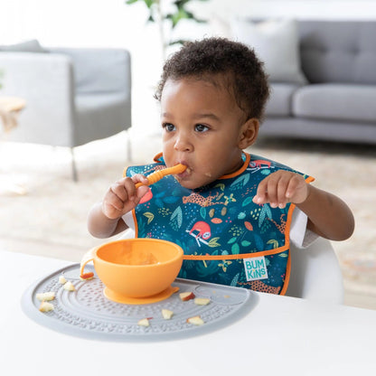Sensory Silicone Placemat for Toddlers + Babies in Gray | Bumkins