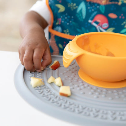 Sensory Silicone Placemat for Toddlers + Babies in Gray | Bumkins