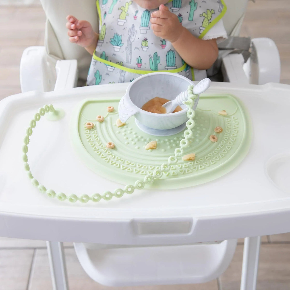 Sage Sensory Silicone Placemat with Fun Textured Design | Bumkins