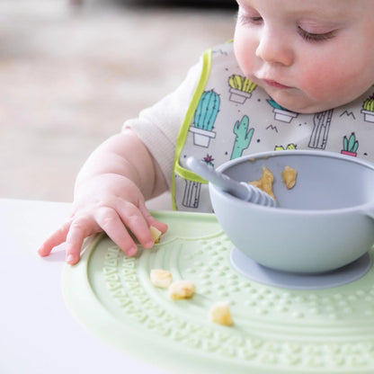 Sage Sensory Silicone Placemat with Fun Textured Design | Bumkins