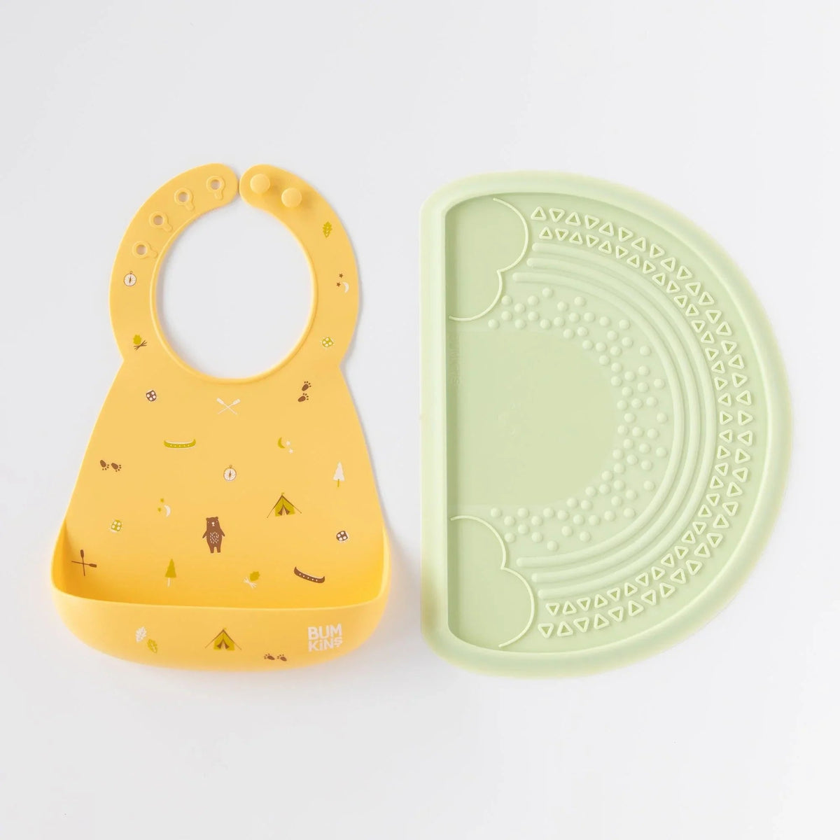Sage Sensory Silicone Placemat with Fun Textured Design | Bumkins