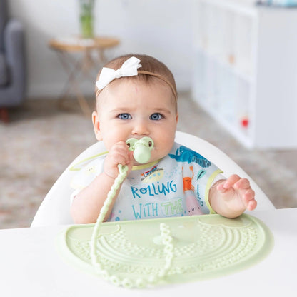 Sage Sensory Silicone Placemat with Fun Textured Design | Bumkins