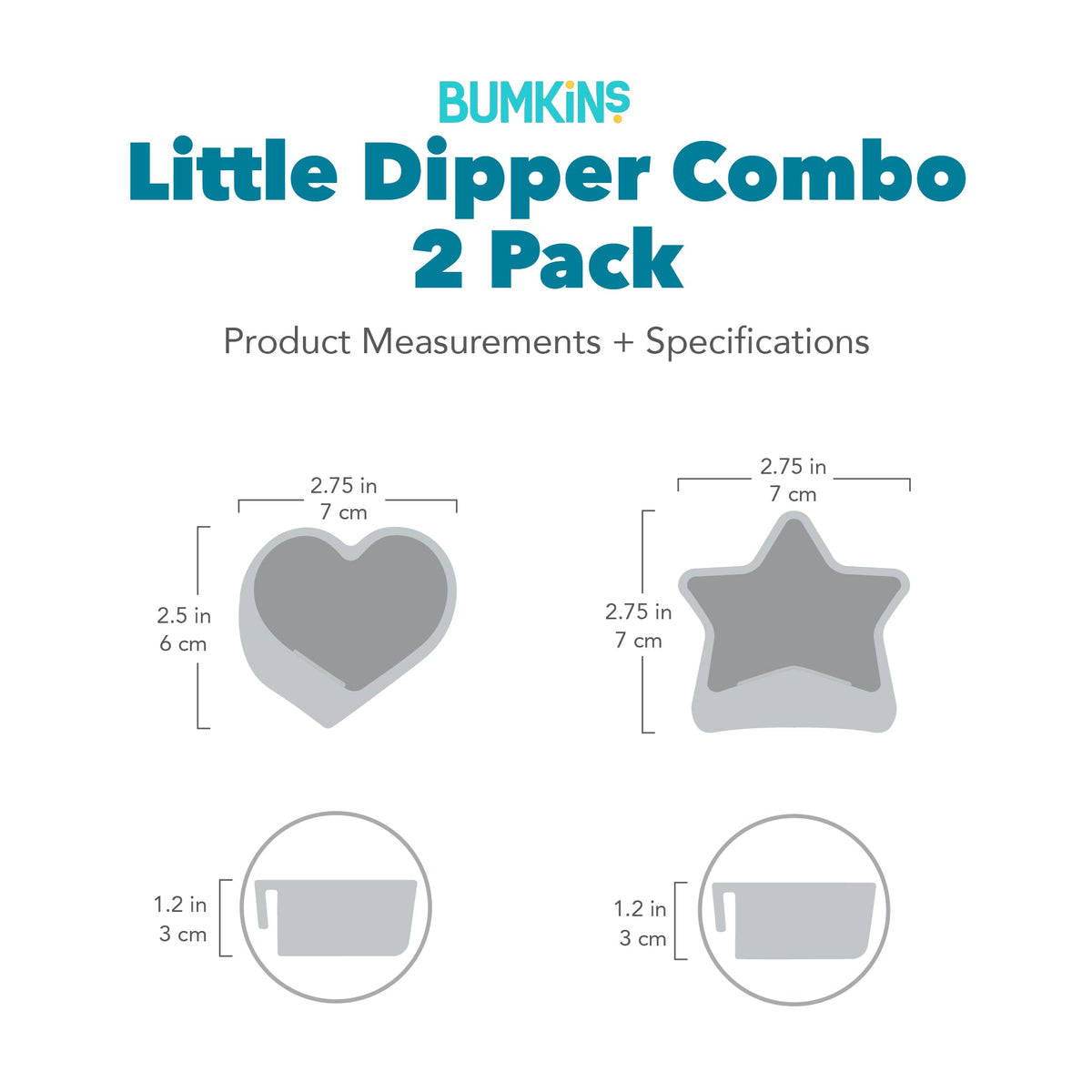 Silicone Little Dipper Cups for Sauces and Purees - Aqua Jelly | Bumkins