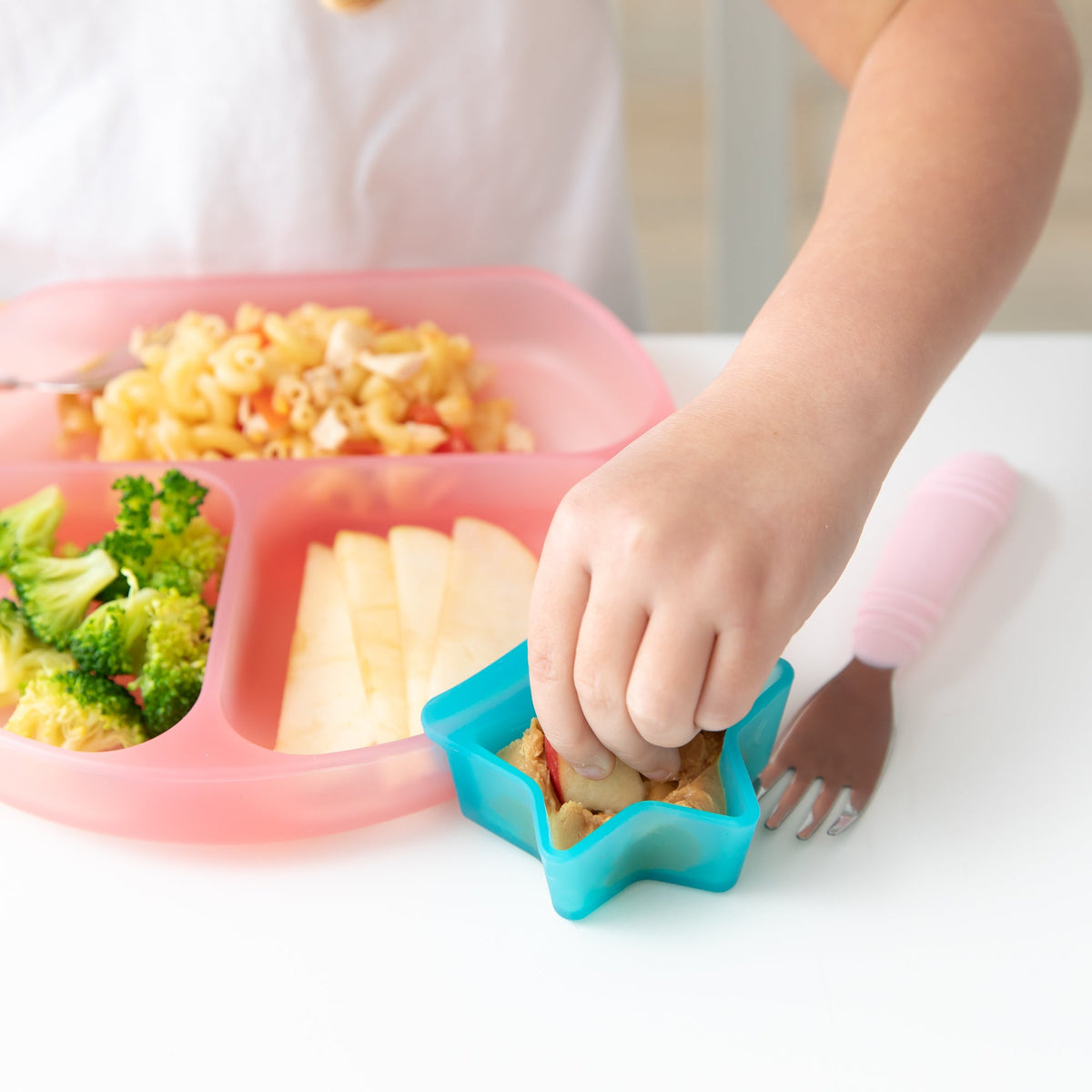 Silicone Little Dipper Cups for Sauces and Purees - Aqua Jelly | Bumkins