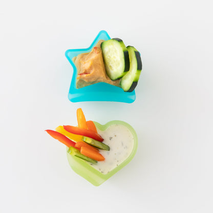 Silicone Little Dipper Cups for Sauces and Purees - Aqua Jelly | Bumkins