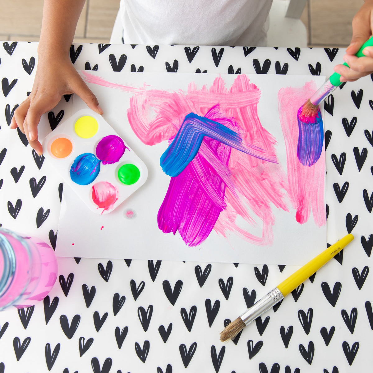 Heart Splat Mat For Tables + Under Highchairs | Bumkins
