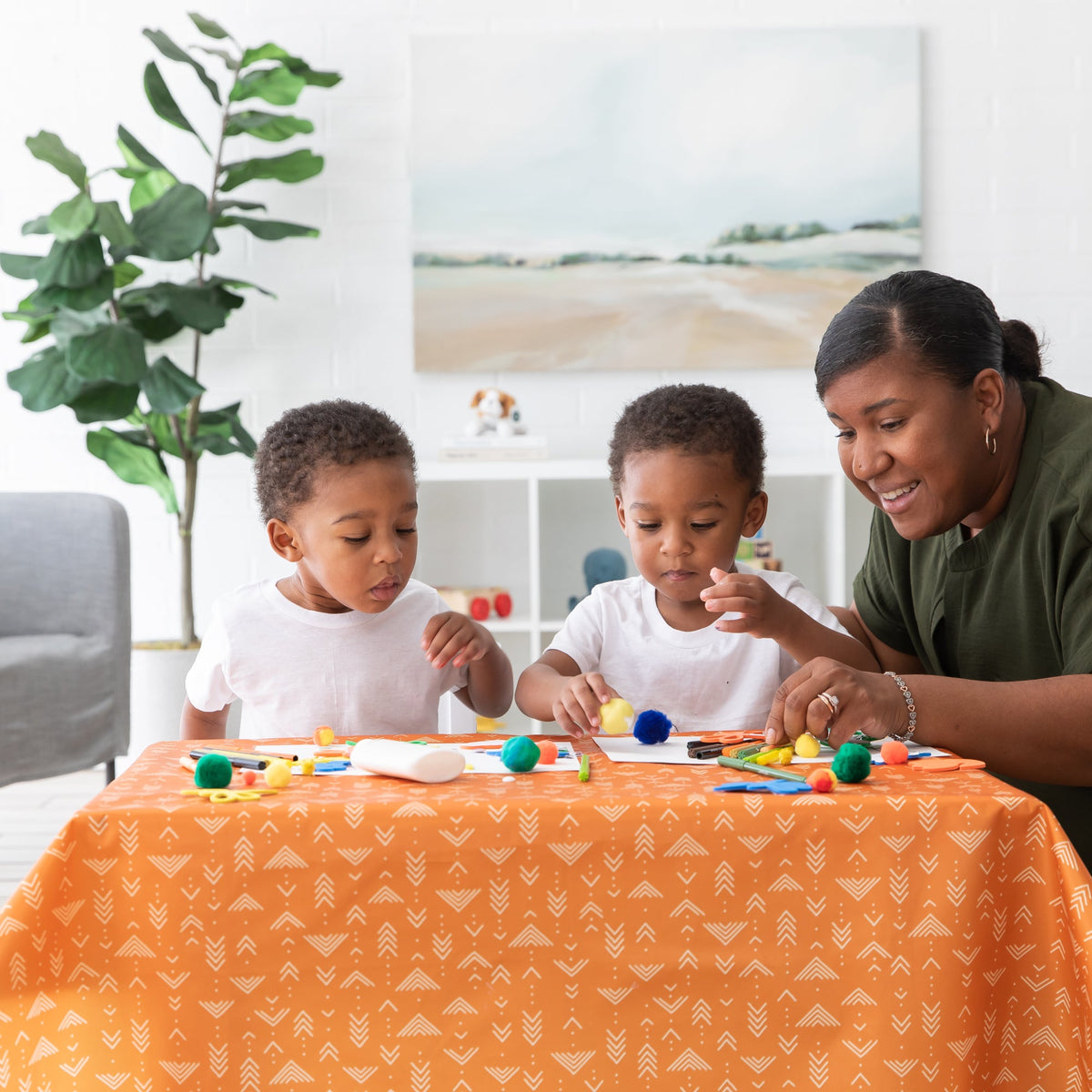 Grounded Boho Reusable Splat Mat for Tables + Under Highchairs | Bumkins