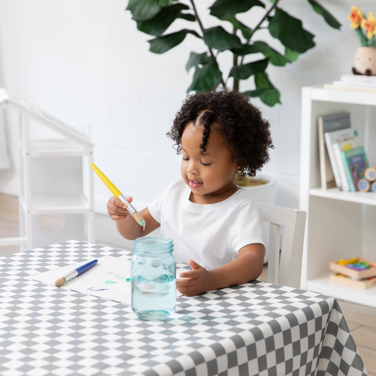 Splat Mat: Charcoal Check | Bumkins