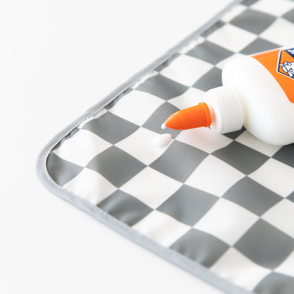 Splat Mat: Charcoal Check | Bumkins