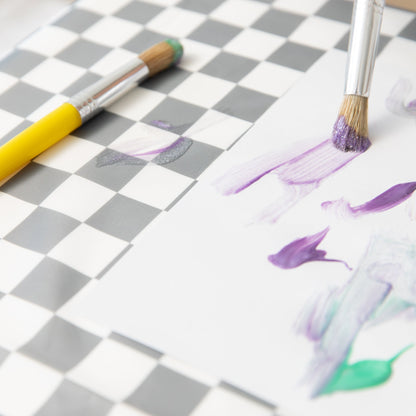 Splat Mat: Charcoal Check | Bumkins
