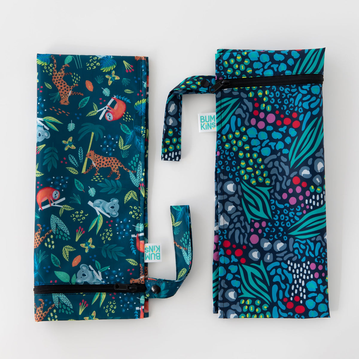 Wet Bag 2 Pack: Jungle + Animal Prints For Diapers, Swim | Bumkins
