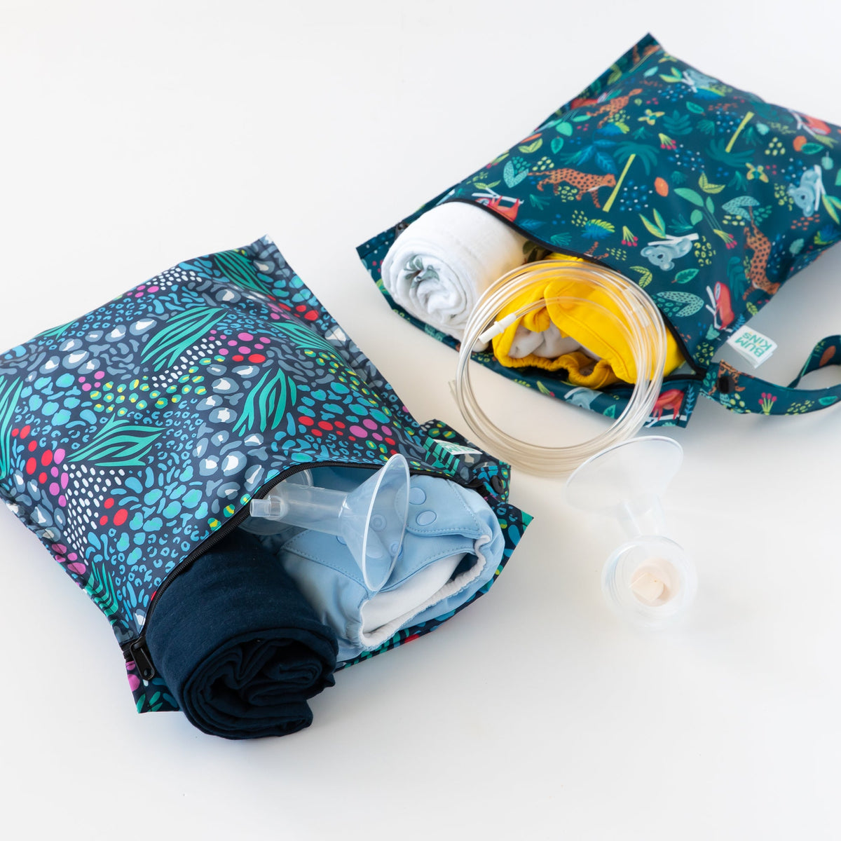 Wet Bag 2 Pack: Jungle + Animal Prints For Diapers, Swim | Bumkins