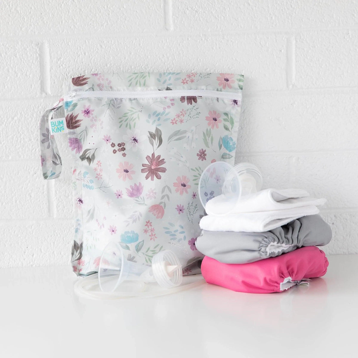 Floral Print Large Hanging Wet Bag For @ Home or On-The-Go | Bumkins