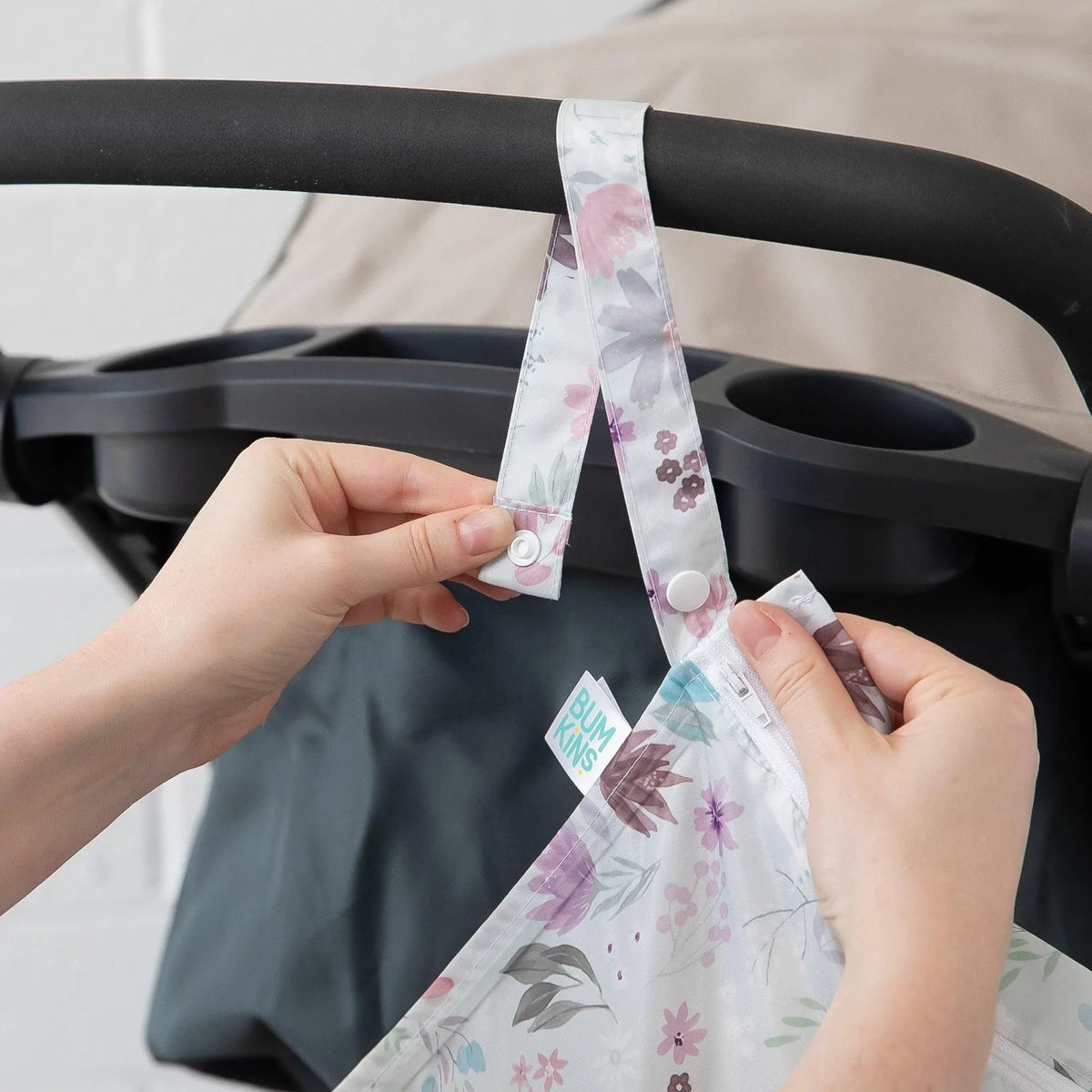 Floral Print Large Hanging Wet Bag For @ Home or On-The-Go | Bumkins