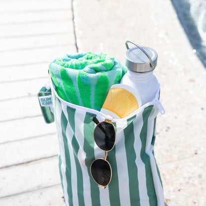 Wet Bag Plus 2 Pack: Green + Gray Stripe | Bumkins