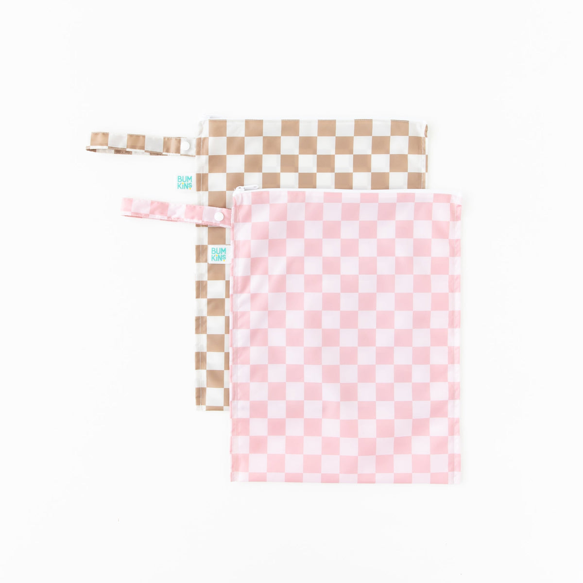 Wet Bag Plus 2 Pack: Mauve + Sand Check | Bumkins
