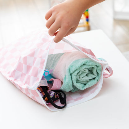Wet Bag Plus 2 Pack: Mauve + Sand Check | Bumkins