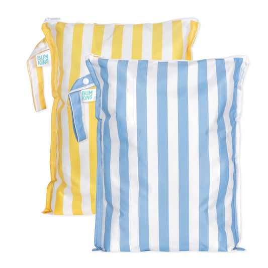 Wet Bag Plus 2 Pack: Blue + Yellow Stripe | Bumkins