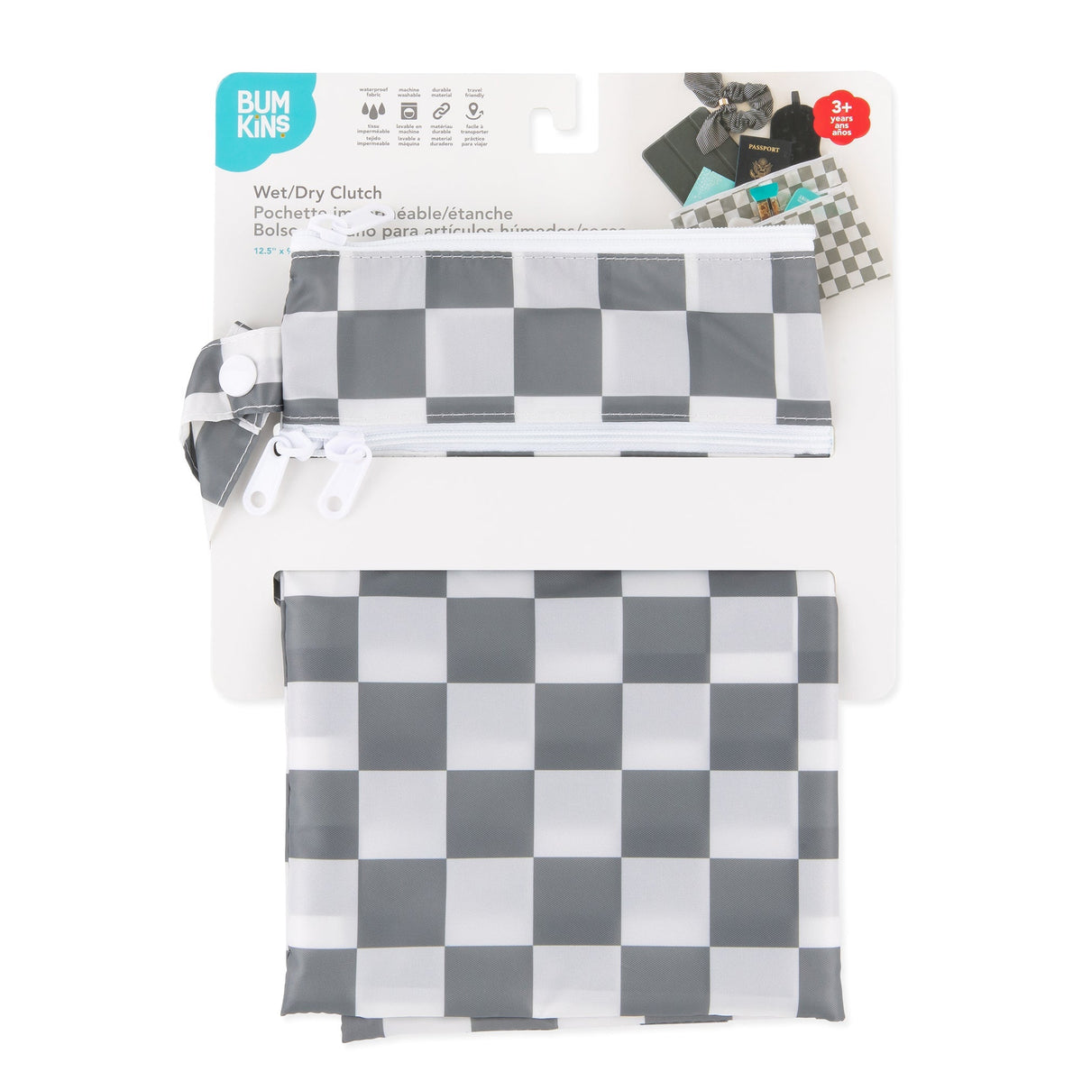 Wet/Dry Clutch: Charcoal Check | Bumkins