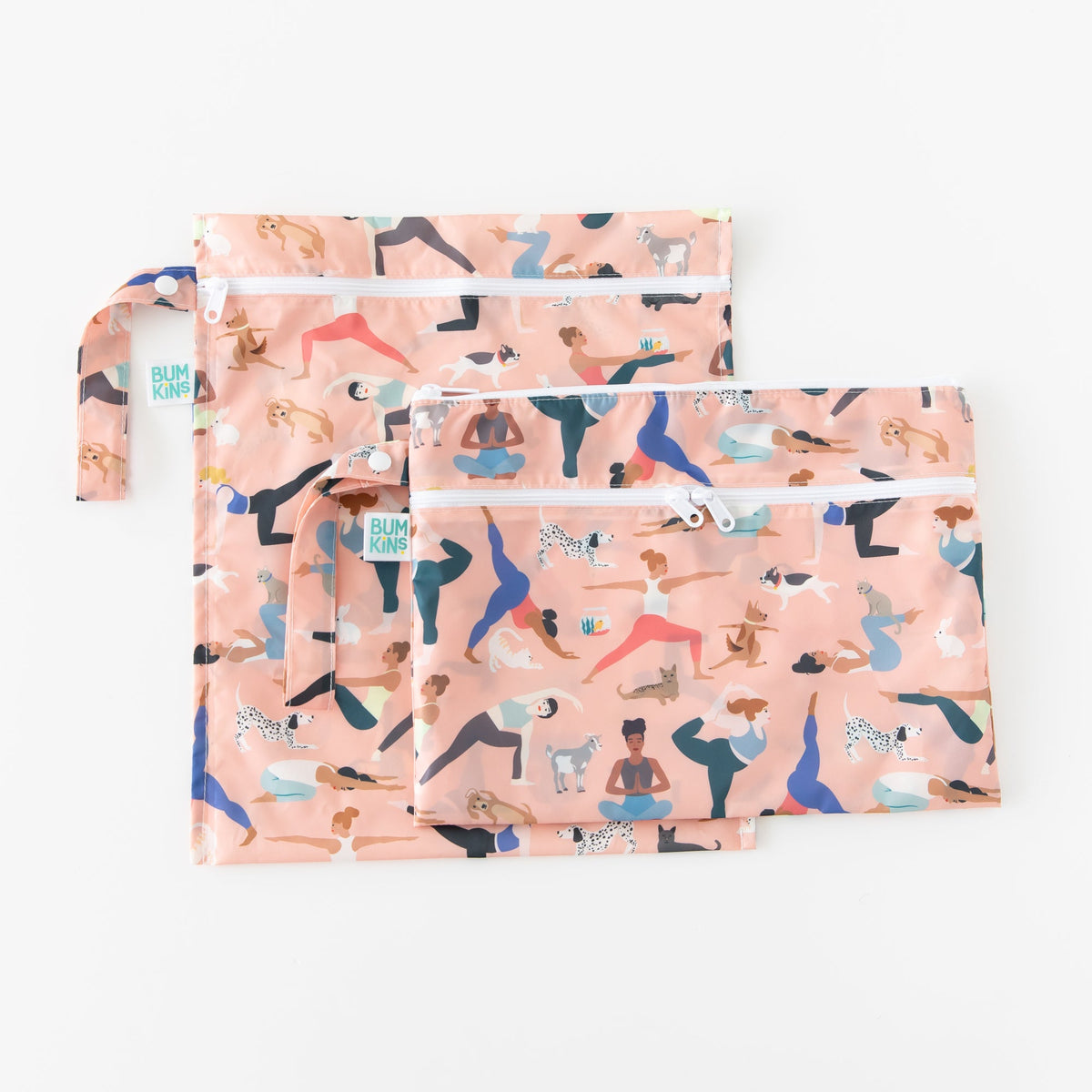 Wet Bag + Wet/Dry Clutch Set: Yoga Pals | Bumkins