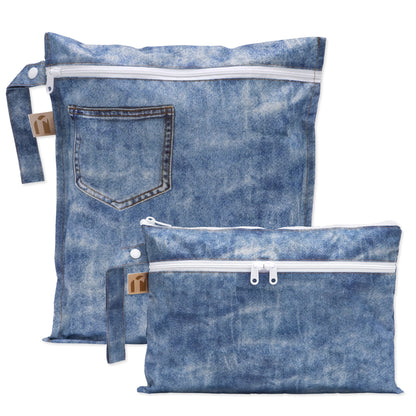 Wet Bag + Wet/Dry Clutch Set: Denim On Denim | Bumkins