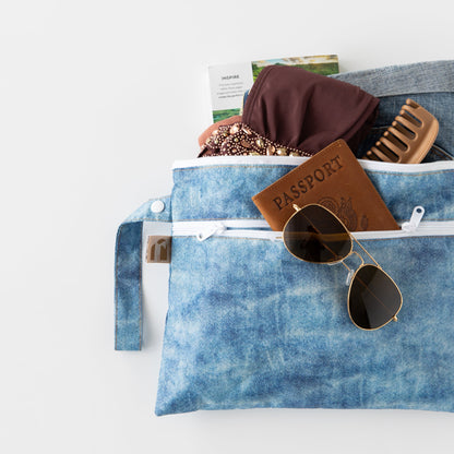 Wet Bag + Wet/Dry Clutch Set: Denim On Denim | Bumkins