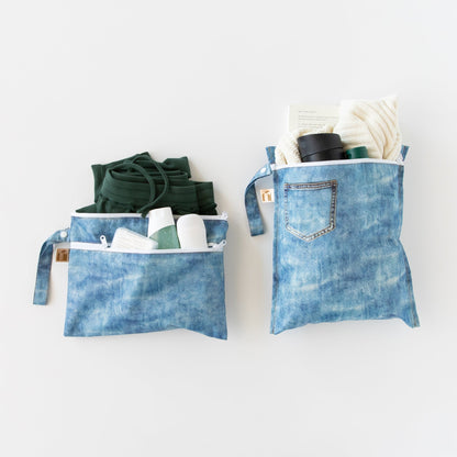 Wet Bag + Wet/Dry Clutch Set: Denim On Denim | Bumkins