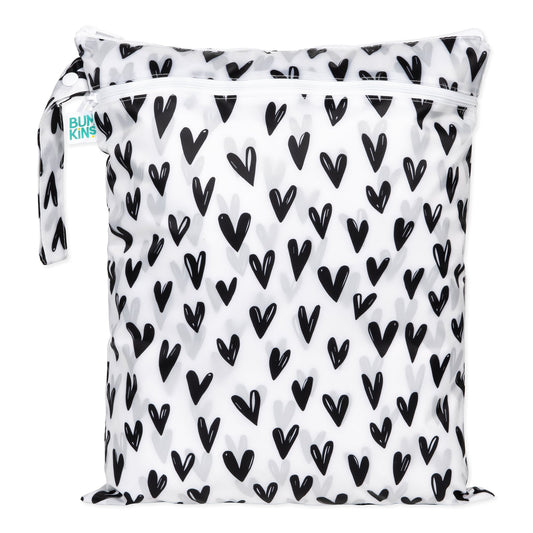 Reusable Wet / Dry Bag, Travel Bag, Waterproof Fabric, Heat Sealed – Hearts Baby | Bumkins