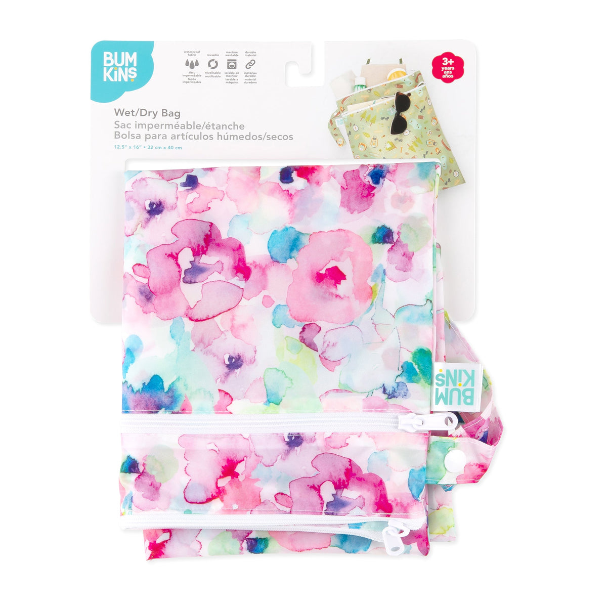 Reusable Wet / Dry Bag, Travel Bag, Waterproof Fabric, Heat Sealed – Watercolors Baby | Bumkins