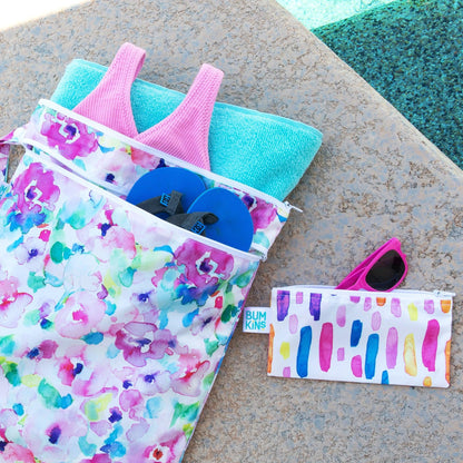 Reusable Wet / Dry Bag, Travel Bag, Waterproof Fabric, Heat Sealed – Watercolors Baby | Bumkins