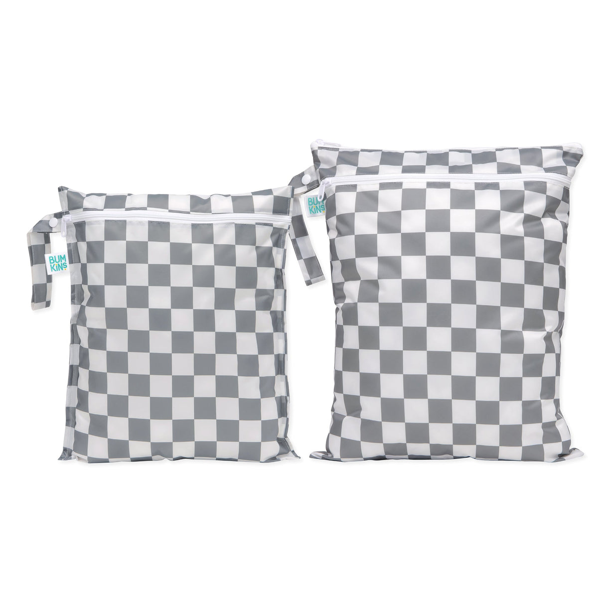 Charcoal Check Wet Bag + Wet/Dry Bag 2-Piece Set | Bumkins