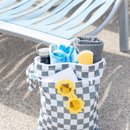Charcoal Check Wet Bag + Wet/Dry Bag 2-Piece Set | Bumkins