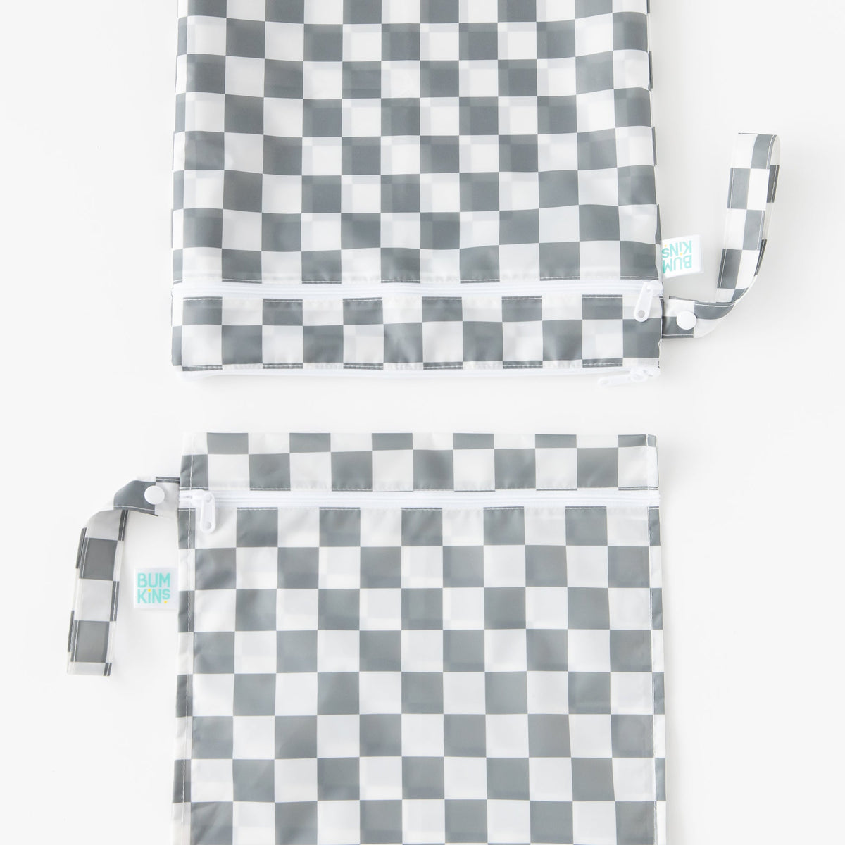 Charcoal Check Wet Bag + Wet/Dry Bag 2-Piece Set | Bumkins