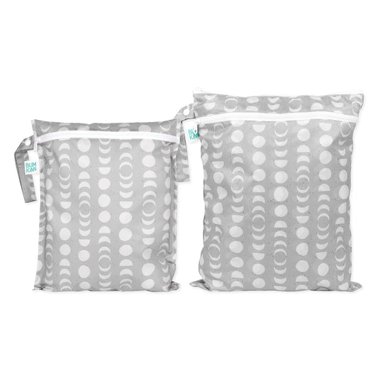 Lunar Phases 2-Piece Wet Bag + Wet/Dry Bag Set | Lightweight | Bumkins