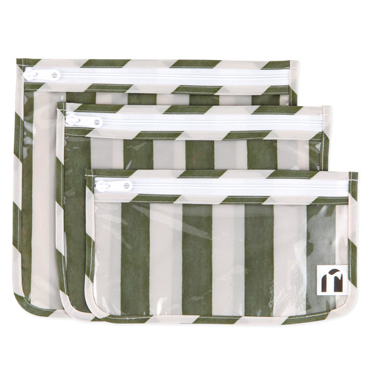 Clear Travel Bag 3 Pack: Clubhouse Stripe | Bumkins