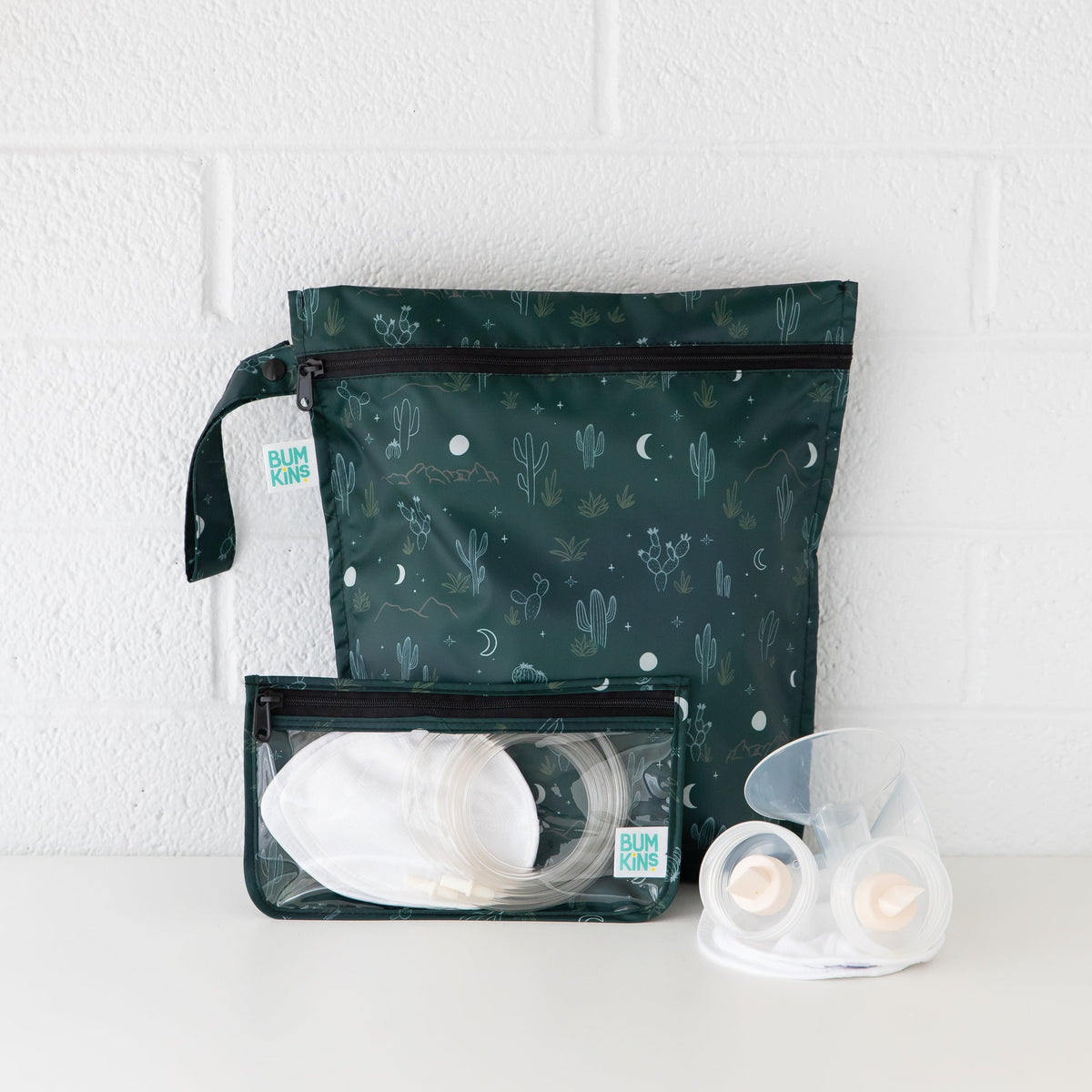 Starry Cactus Clear Travel Bag 3 Pack, TSA-Friendly | Bumkins