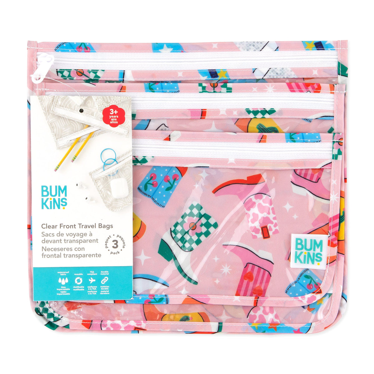 Clear Travel Bag 3 Pack: Boots | Bumkins