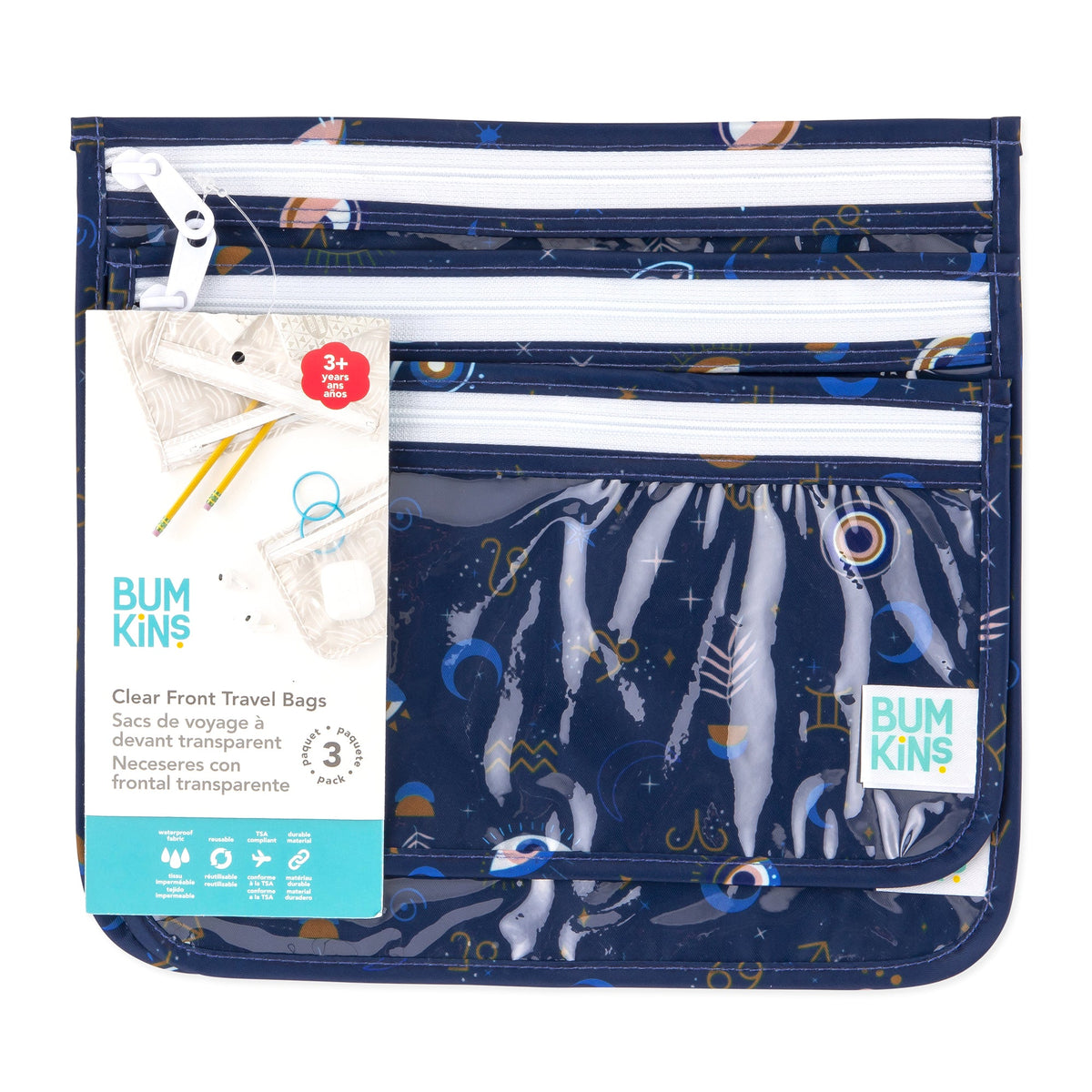 Clear Travel Bag 3 Pack: Evil Eye | Bumkins