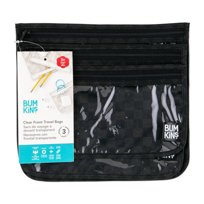 Clear Travel Bag 3 Pack: Rich Black | Bumkins