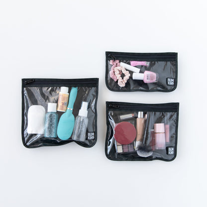 Clear Travel Bag 3 Pack: Rich Black | Bumkins