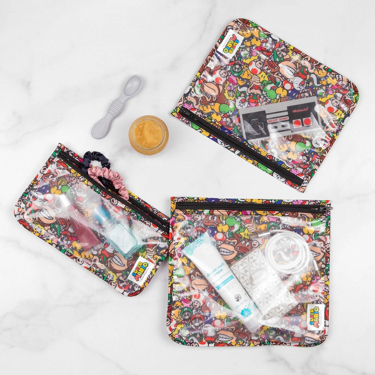 Clear Travel Bags Ft. Super Mario Game Characters | Bumkins
